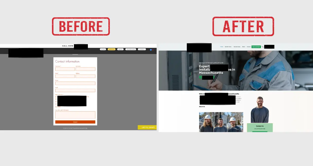 Before and After Website Before and after wordpress website redesign