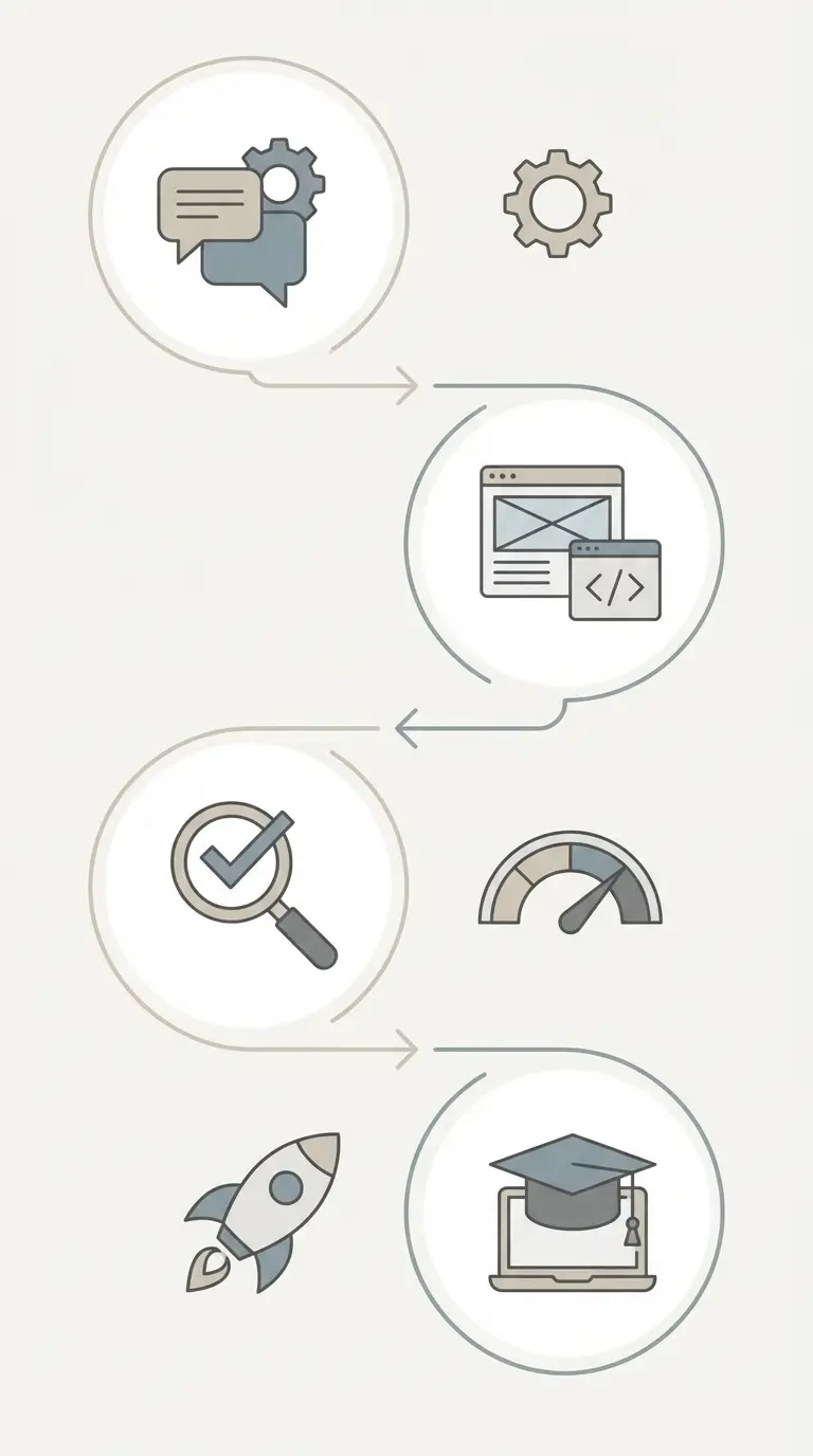 WordPress website design process from discovery call to launch