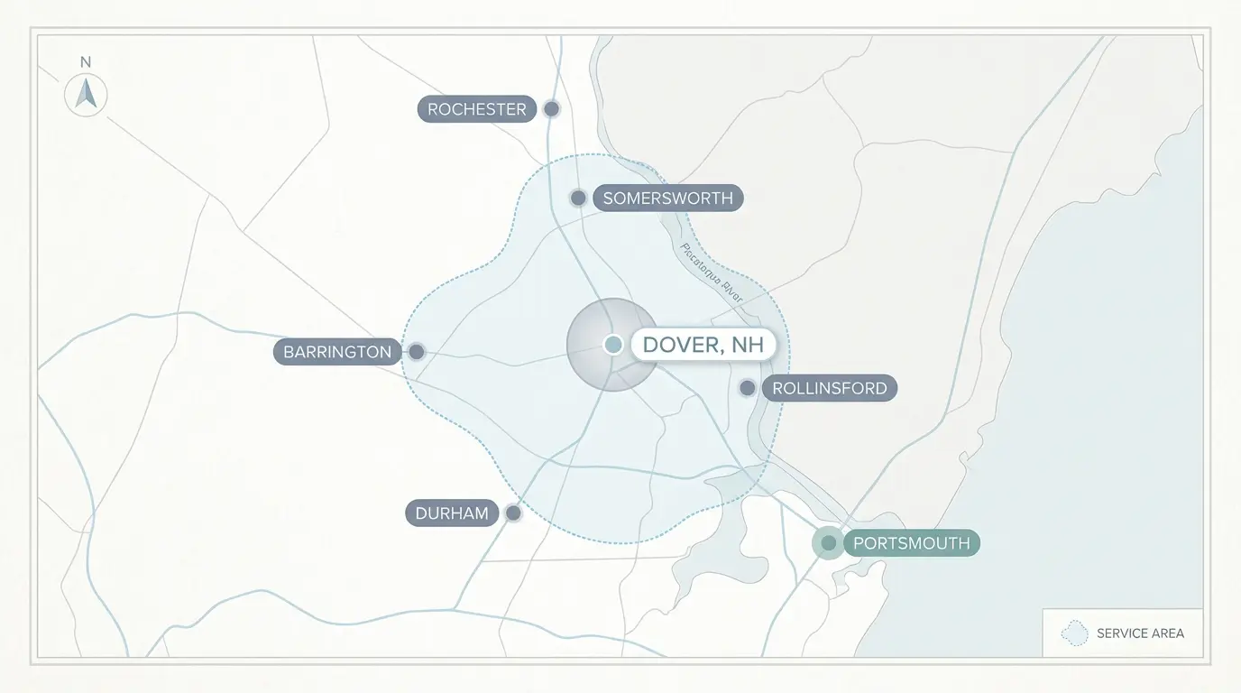 Local SEO in Dover NH service area map